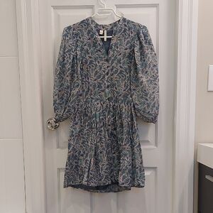 Mango Blue Floral Mini Dress